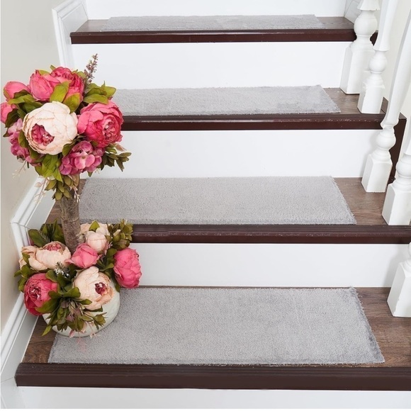 Brand New Set of 4 Stair Treads Non-Slip Carpet Runner for Wooden Steps Grey - Picture 5 of 11